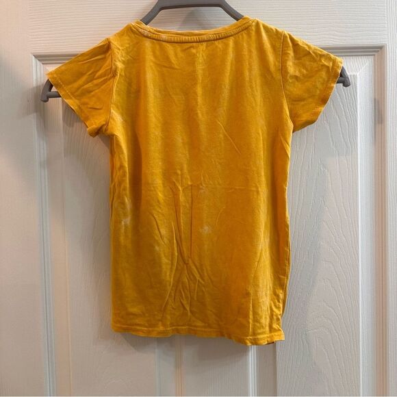 WonderNation"Believe in your selfie" yellow/white speckled twist front SS sz 4/5 - Picture 7 of 7